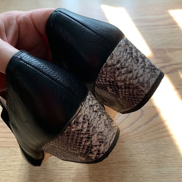 Great Shoes Corso Como All Leather Black and Animal print heel booties - Picture 5 of 12